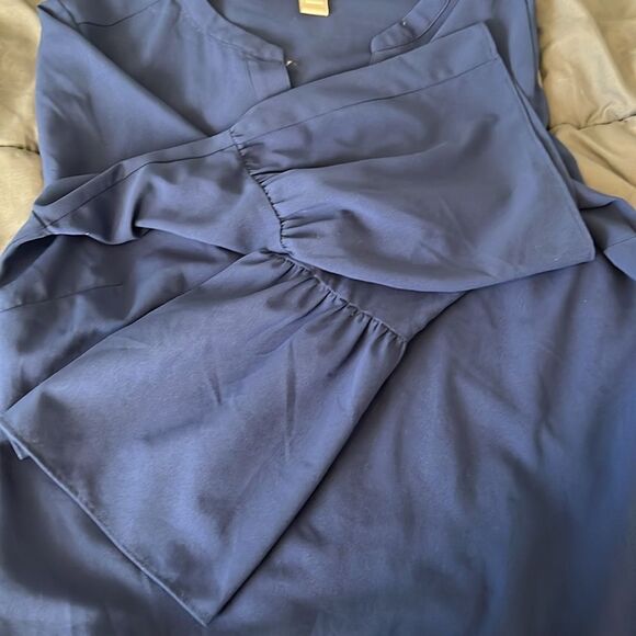 JCrew Factory Bell Sleeve Blouse Blue Size XS Petite - Picture 8 of 8
